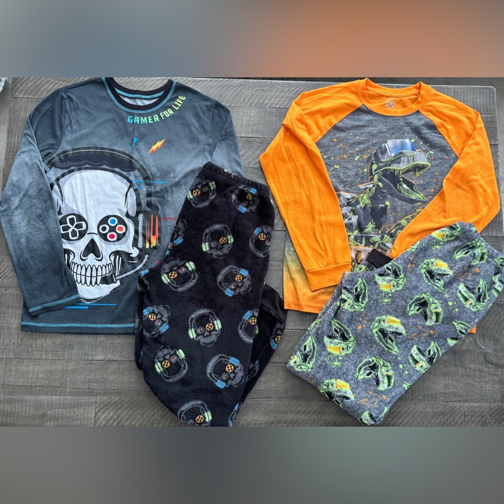 Wonder Nation Boys Long Sleeve Pajama Sets Size 14-16 - Picture 2 of 6
